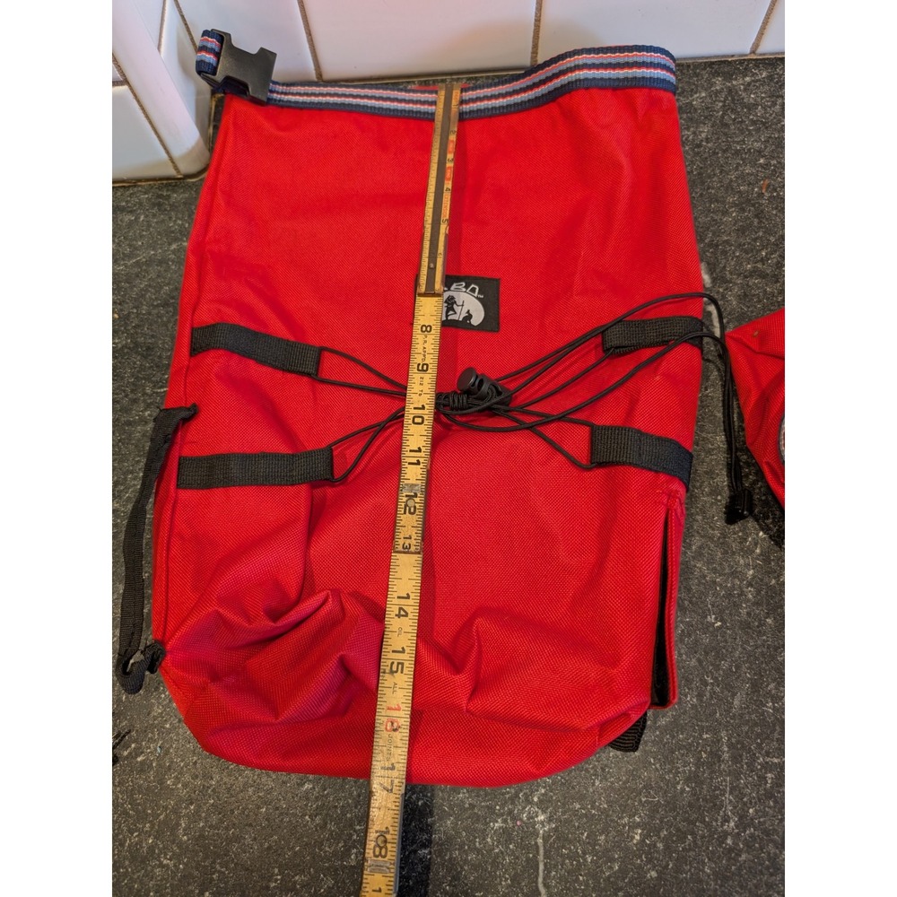ABO Red Canvas Dog Travel Bag and Collapsible Portable Water Bowl Set Hiking